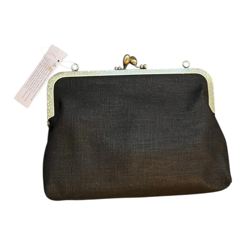 Embroidered Moth Kisslock Clutch Bag - Picture 4 of 5